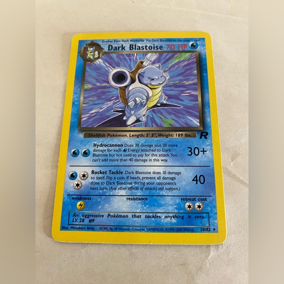 Pokémon Dark Blastoise Card Team rocket regular vintage - Picture 1 of 3